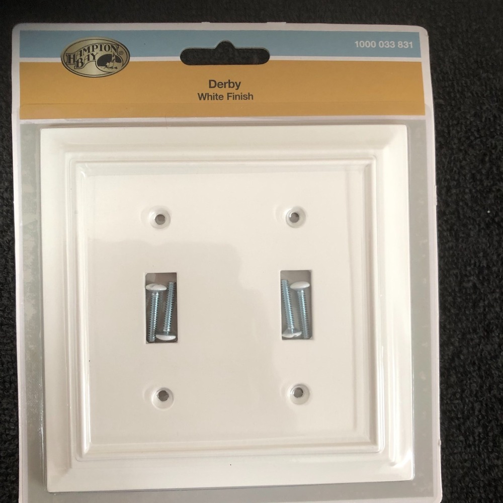 1 ~ Hampton Bay Derby Wood WHITE Wood Finish Light Switch Cover Plate